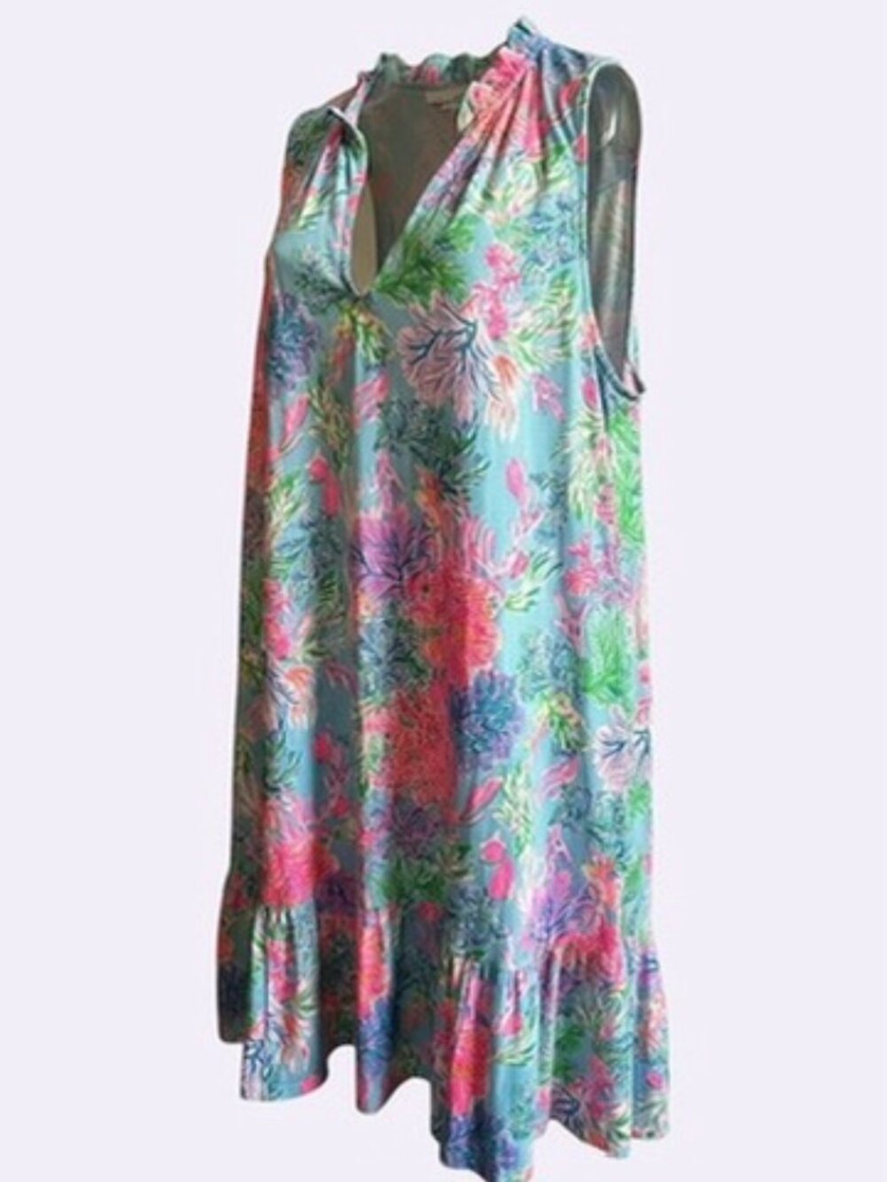 Lilly Pulitzer Women's MALONE Mini Dress Celestial Blue Cay To My Heart XXL NEW - Picture 3 of 8